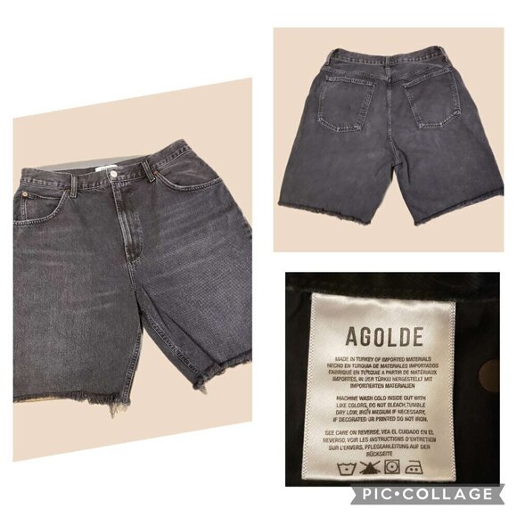 Agolde Denim - Agolde Black Denim Shorts Pinch Measured (Pls See Ad - 16" across at waist)